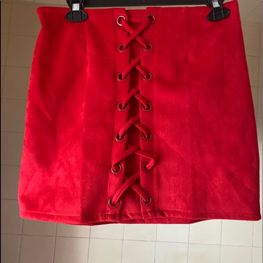 Suede material skirt